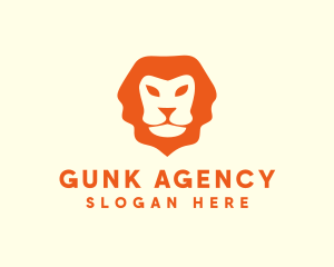 Orange Wild Lion logo design