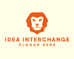 Orange Wild Lion logo design