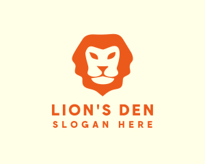 Orange Wild Lion logo design