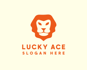 Orange Wild Lion logo design