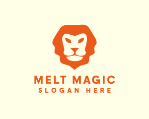 Orange Wild Lion logo design