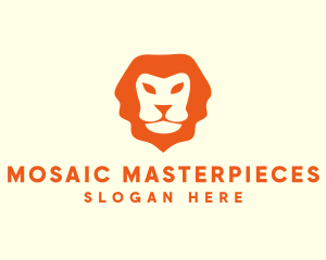 Orange Wild Lion logo design