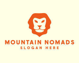 Orange Wild Lion logo design