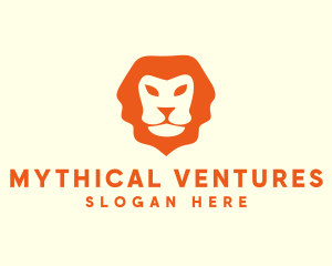 Orange Wild Lion logo design