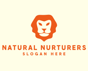 Orange Wild Lion logo design