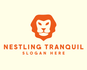 Orange Wild Lion logo design