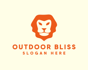 Orange Wild Lion logo design