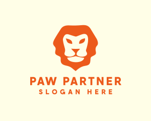 Orange Wild Lion logo design