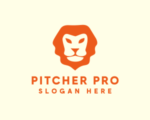 Orange Wild Lion logo design