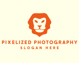 Orange Wild Lion logo design