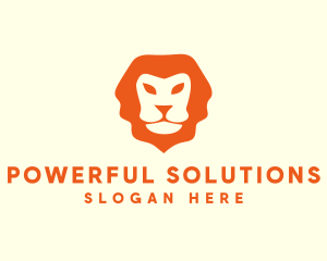 Orange Wild Lion logo design