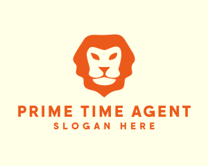 Orange Wild Lion logo design