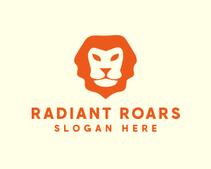 Orange Wild Lion logo design