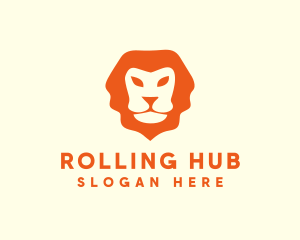 Orange Wild Lion logo design