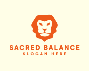 Orange Wild Lion logo design