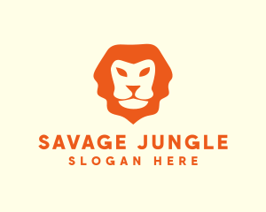 Orange Wild Lion logo design