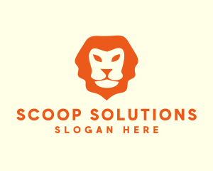 Orange Wild Lion logo design