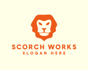 Orange Wild Lion logo design