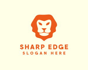 Orange Wild Lion logo design