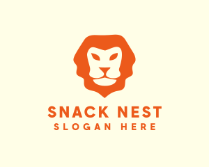 Orange Wild Lion logo design