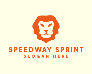 Orange Wild Lion logo design