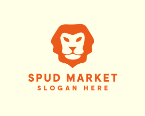 Orange Wild Lion logo design