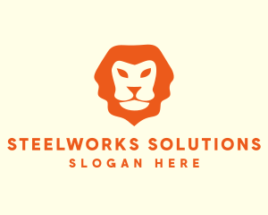 Orange Wild Lion logo design