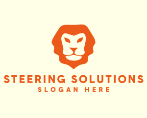 Orange Wild Lion logo design