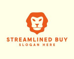 Orange Wild Lion logo design