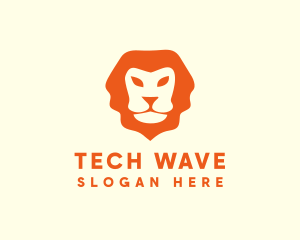 Orange Wild Lion logo design