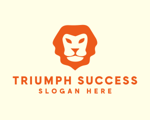 Orange Wild Lion logo design