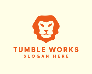 Orange Wild Lion logo design