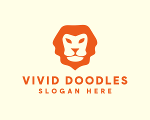 Orange Wild Lion logo design