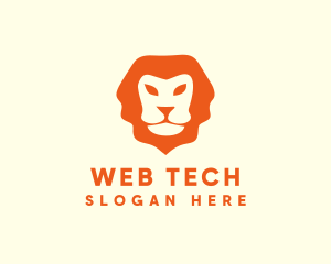 Orange Wild Lion logo design