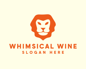 Orange Wild Lion logo design