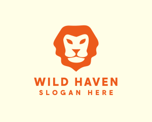 Orange Wild Lion logo design