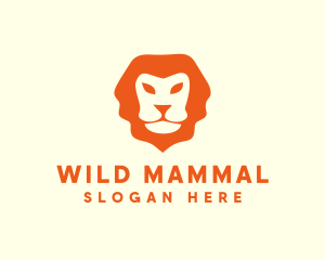 Orange Wild Lion logo design