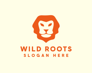 Orange Wild Lion logo design