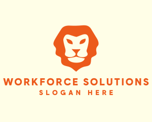 Orange Wild Lion logo design