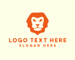 Roar - Orange Wild Lion logo design