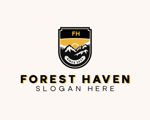 Forest Mountain Peak logo design