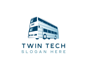 Double Decker Bus Transport logo design