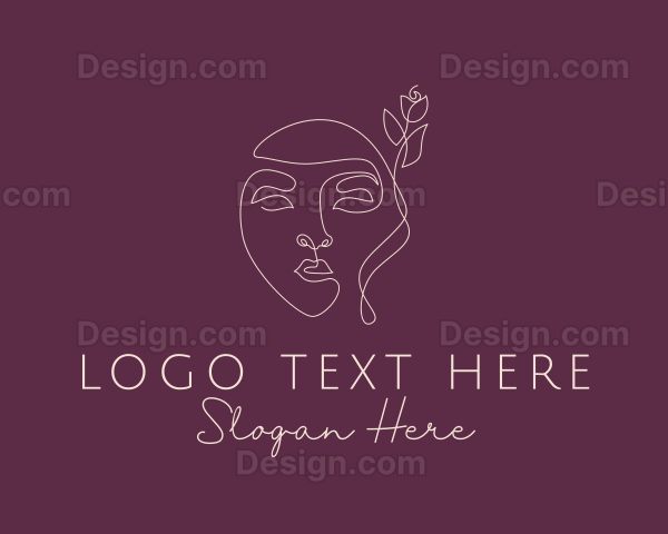 Flower Woman Facial Logo