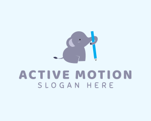 Cute Elephant Pencil  logo