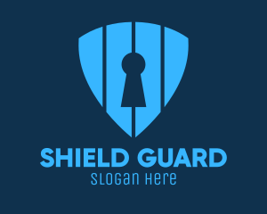 Blue Keyhole Shield logo