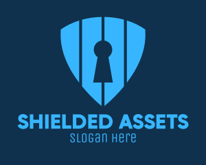 Blue Keyhole Shield logo