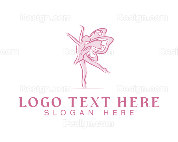 Pink Butterfly Ballerina Logo