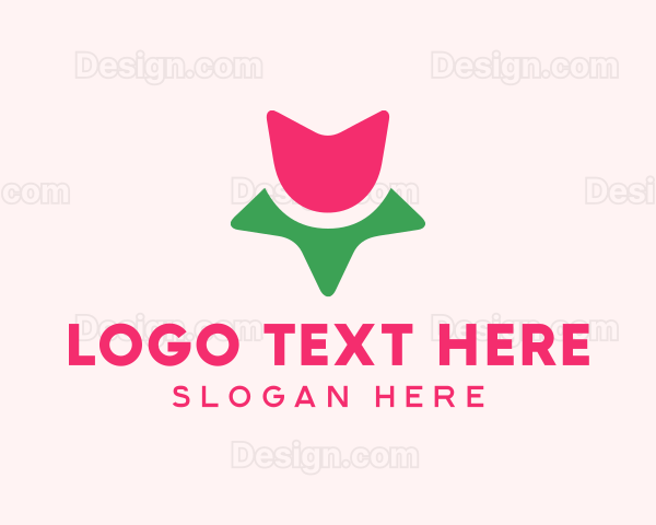 Tulip Flower Star Logo