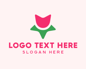 Tulip Flower Star Logo