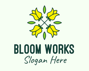 Yellow Flower Bouquet logo design